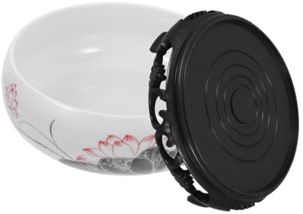 Yardwe Bol de Plante Aquatique pour Conteneur Élégant pour Plantes avec Support Plastique pour Intérieur et Décoration