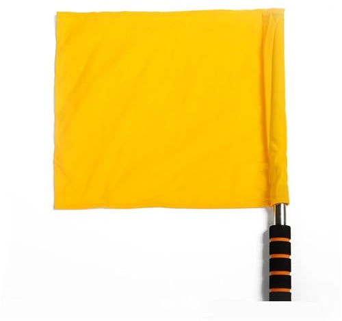 SUBLXPoten Drapeaux pour Juge de Touche Drapeau d'arbitre coloré, 4 Couleurs, antidérapant, Absorption de la Sueur, réutilisable, for Match de Sport, Drapeaux de Juge de Ligne de Football(Yellow)