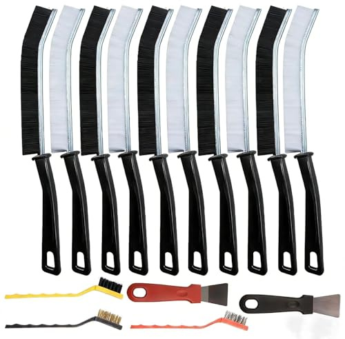 JUNJIEFU 15 Piezas Cepillo de Limpieza para Grietas, Multifuncional Cepillo Limpieza Hogar, Cepillo para Juntas, Cepillo Cerdas Duras para Esquinas Cocina Baño