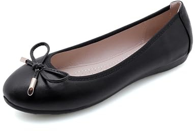 Générique Ballerines Pliables pour Femme – Chaussures Décontractées Élégantes avec Nœud Papillon – Chaussures Plates Confortables pour Bureau et Mariage