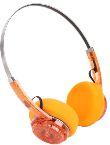 Yechiry Kabellose Retro-Kopfhörer, 40-mm-Bluetooth-Kopfhörer mit Dynamischem Treiber, Hi-Res-Audio, 20 Stunden Akkulaufzeit mit Zwei Bedienknöpfen und Schaumstoff-Ohrpolstern für (Durchscheinendes