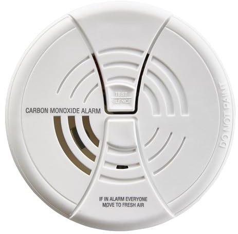 FIRST ALERT Carbon Monoxide Alarm | BRK CO250 Battery Operated Carbon Monoxide Detector With 9-Volt Battery & Two Silence Features