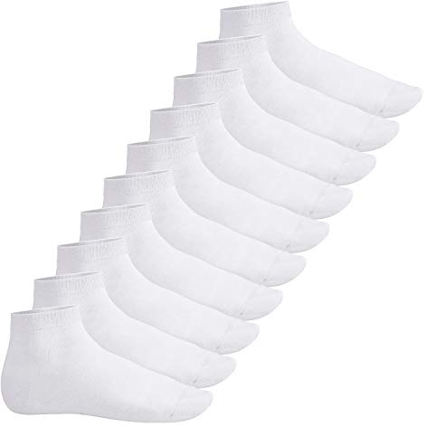 Footstar Herren & Damen Kurzschaft Socken (10 Paar) - Sneak it! - Weiß 43-46