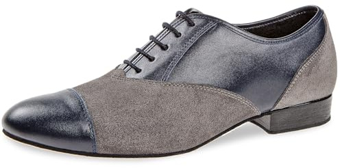 Diamant Hommes Chaussures de Danse 077-025-455 - Cuir/Suède Bleu/Gris - Large - 2 cm Standard [UK 13]