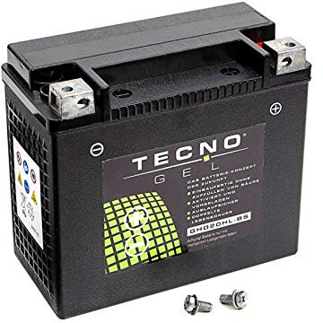 Premium TECNO-GEL Motorrad-Batterie für VTB-6 V-TWIN = East Penn 66010-82B für HARLEY DAVIDSON FLT... alle 1340 Tour Glide 1980-1993, 12V Gel-Batterie 20 Ah, 176x87x153 mm