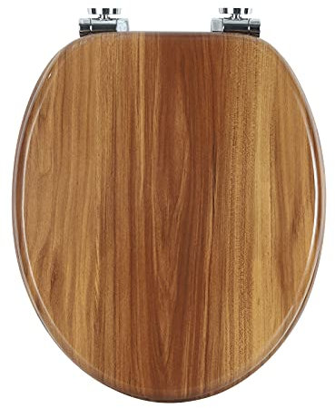 WOLTU Wooden Toilet Seat, Soft Close WC Seat with Strong Hinge Ideal for Standard Toilet Beech