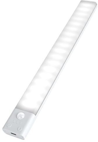 AiQInu Ricaricabile Led Sottopensile, 120 LED Luce Armadio con Sensore Movimento, Dimmerabile Lampada Armadio con Striscia Magnetica Adesiva per Cucina, Scale, Corridoi