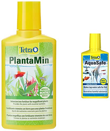 Tetra PlantaMin, Monthly Fertiliser for Lush and Rich Green Aquarium Plants, 250 ml & AquaSafe to Turn Tap Water into Safe and Healthy Water for Fish and Plants, 250 ml