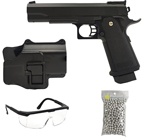 Saigo Defense Confezione Pistola Airsoft Modello High Capa+ Spring/Materiale: Metallo/Potenza 0,5 Joule/Consegnato con Gli Accessori