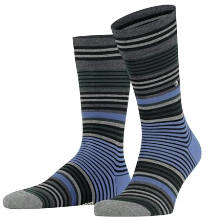 Burlington Stripe M So laine fantaisie 1 paire, Chaussettes Homme, Noir Black 3000, 40-46