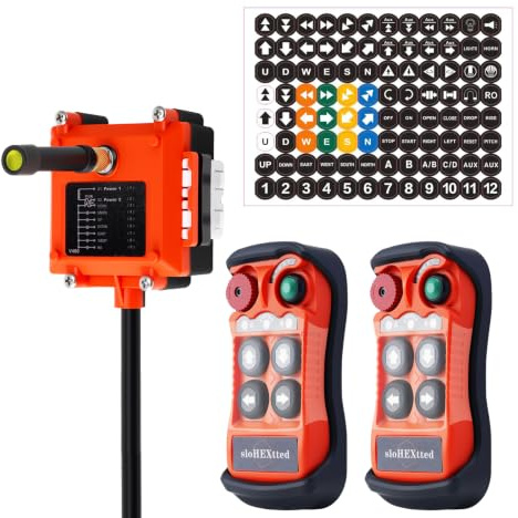 sloHEXtted Q400 Ultra Mando Inalámbrico Industrial Grúa 12-24V | Mando inalámbrico 4 botones toldo elevador camión polipasto cabrestante grúa puente control remoto elevación