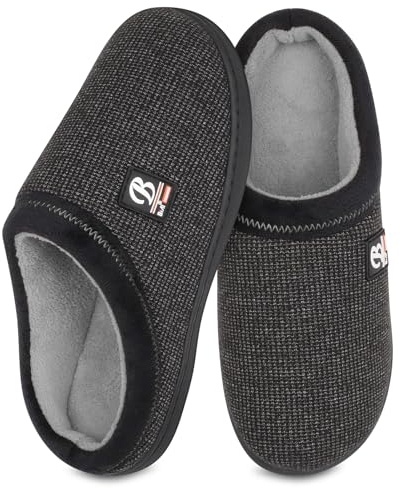 BIAL Zapatillas Casa Hombre, Pantuflas Hombre para Forro de felpa cálido, Zapatillas de Casa con Antideslizante Suela, Invierno Para interior