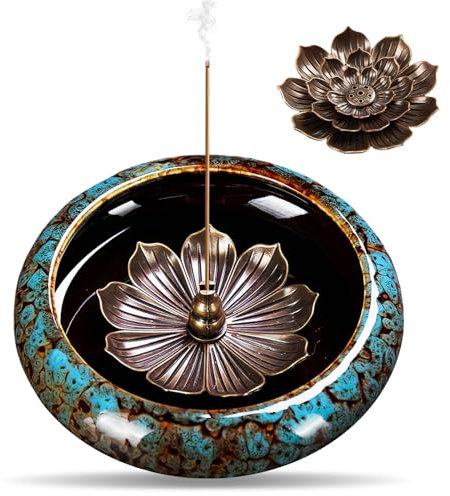 Räucherstäbchen Halter, Lotus Keramik Räuchergefäß, Räucherstäbchenhalter, Incense Holder, Lotus-Räucherhalter, Keramik-Räuchergefäß Für Heimdekoration, Meditation