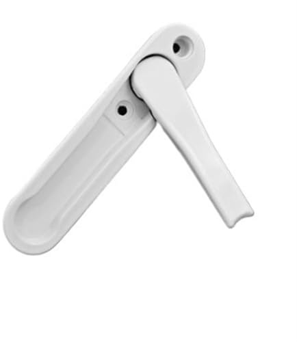 Manilla Ventana Manija de ventana oculta de aleación de Zinc blanca/negra, accesorios de Hardware for Windows, manija de pantalla con tornillos de acero inoxidable Manilla Puerta Ventana(White)