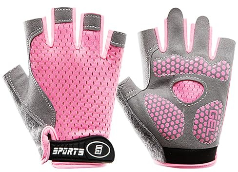 CXQRR Girls Half Finger Bike Gloves Fingerleses Cycling Non Slip Sun Protection Riding Gloves for Youth Kids 7-15T