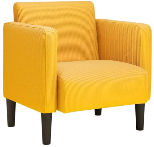 vidaXL Sillón con reposabrazos Amarillo Claro 54 cm Tejido de Pana, sofá Individual, sofá cómodo, sillón de televisión, sofá, Asiento de sofá