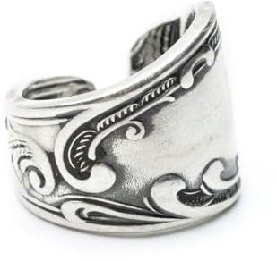 Miniblings ring män tillverkade av antika bestick cykling gaffel sked handgjord LR7 - handgjorda modesmycken - fingerring, 16.8mm, Antika bestick, metall, inte känd