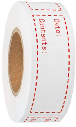 PartyKindom Removable Food Recording Labels for Freezer Food Storage Stickers for Containers Easy Peel Date Marker Labels for Home Kitchen Organization and Residue