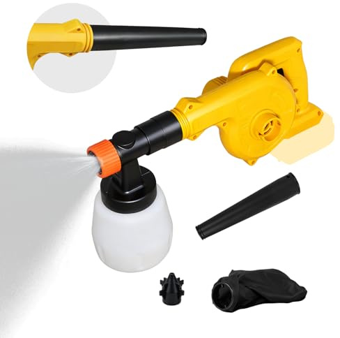 4-in-1 Electric Diatomaceous Earth Duster & Leaf Blower & Paint Sprayer & Vacuum Cleaner Function, Compatible with DeWALT 20V Battery (no Battery), Multi-Functional Dust Applicator/Powder Sprayer