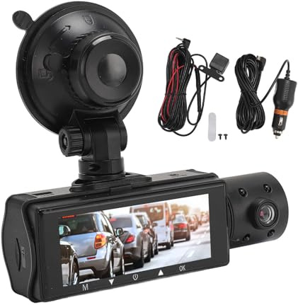 Tyenaza Cámara DVR para Coche Delantera y Trasera 1080P Visión Nocturna Gran Angular Sensor G Grabación Detección de Movimiento Modo de Estacionamiento 24H Cámara de Tablero