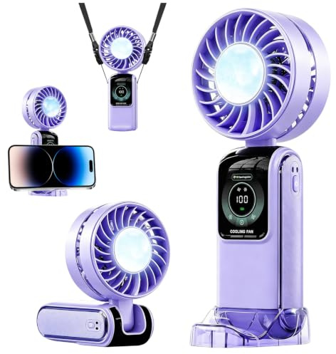 TOGETDREAM Ventilador Portatil, Mini Refrigeración por HieloVentilador De Mano,5 Velocidades Silencioso ventilador de mano portatil Para El Hogar, La Oficina, El Dormitorio y Viajes Al Aire Libre