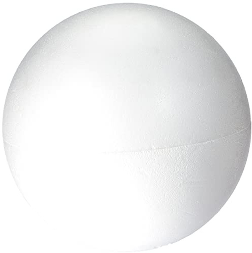 Rayher Bola poliestireno Blanca, 30 cm ø, con 2 mitades, Manualidades y decoración, 3306100