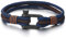 COOLSTEELANDBEYOND Damen Herren Schraube Anker Navy Blau Braun Seil Schnur Armband, Nautisch Matrose Wickeln Strap Schweissband