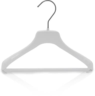 Kiroplast 30 Grucce per Bambini Capospalla Asta Porta Pantalone Appendini Stampelle Neonati Ometti Appendiabiti Bianche Completi 26cm