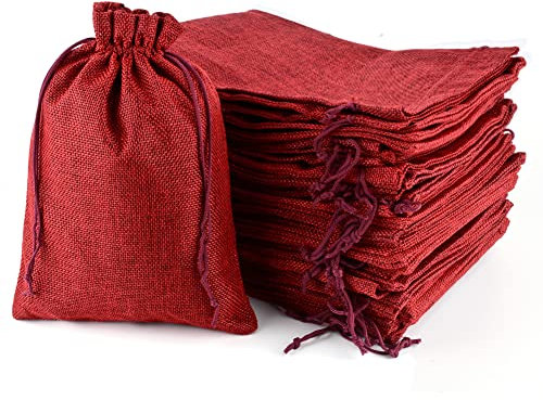 CLTPY 30 Stück Jutesäckchen 15x20 cm mit Kordelzug, Geschenktüten Baumwollsäckchen Stoffsäckchen für Adventskalender Geschenksäckchen für Schmuck Hochzeit Mitbringsel Weihnachten