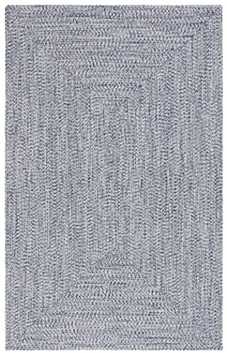 SAFAVIEH Washable Rug Outdoor Braided Collection - 2' x 3', Dark Blue & Ivory, Handmade & Reversible, Non-Shedding & Easy to Clean, Ideal for Entryway, Patio, Kitchen, Mudroom, Front Door (BRA201N)