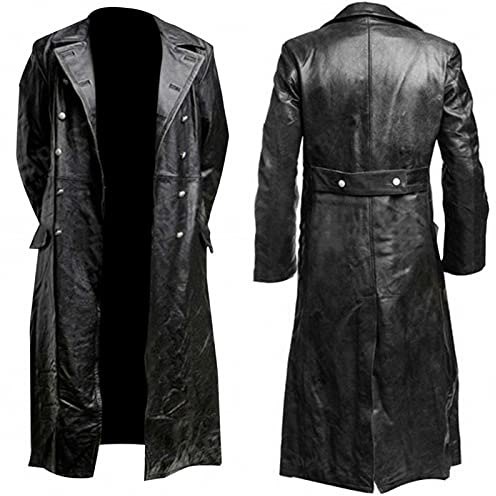 2023 Homme Veste en Simili Cuir Manteau Chaud Coupe-Vent Moto Rétro Multi-Poches Blouson en PU Grande Taille Jacket Cuir Biker Hiver Oversize Rétro Manches Longues Veste Motard Slim Vintage Blouson
