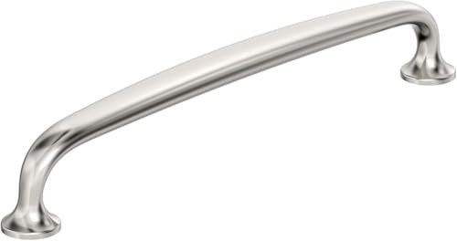Amerock BP36796PN | Renown 6-5/16 inch (160mm) Center-to-Center Polished Nickel Cabinet Pull | Kitchen Cabinet Hardware | Furniture Hardware | Drawer Handle