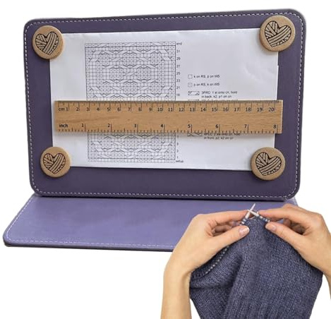 Virka Mönster Hållare, Stickning Chart Keeper - Sticka uppvikbara mönsterhållare | Lätt att använda Vikbar, bärbar magnetisk stickkartahållare för stickentusiaster