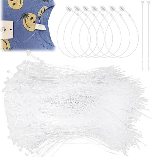 Sicherheitsfäden für Etiketten,3000 Stück Sicherheitsfäden Transparent für Kleidung Kunststoffetiketten für Preisschilder oder Kleidungsetiketten