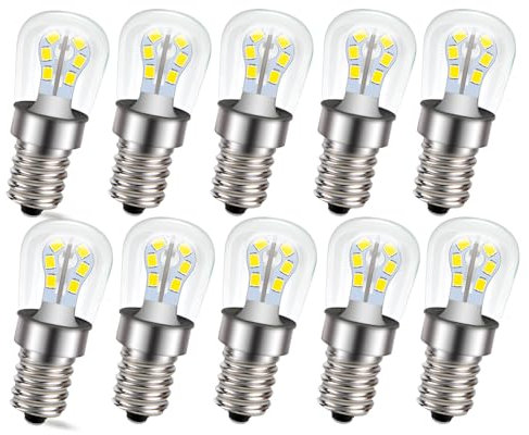 Ruiandsion 10 unidades E14 AC/DC 24 V LED Light Bulb T22C 2W 1200 Lumen Bombilla Edison pequeña rosca SES LED 6000K blanca para autocaravana, barco, lámpara solar