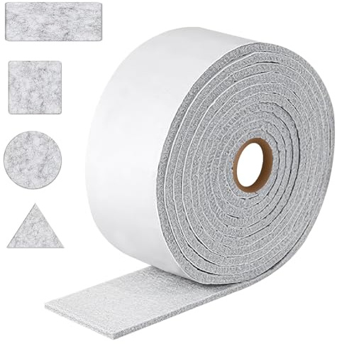 Fieltro Adhesivo Muebles Rollo 500 * 5cm Almohadillas de Fieltro Autoadhesivas Protector Patas Muebles Antideslizante Protectores (5M-5CM)