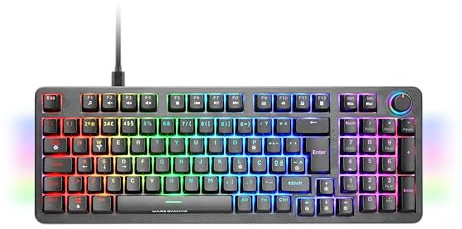 Mars Gaming MKPRO, Portugués, Teclado Mecánico Gaming Completo, RGB Chroma, Switches Hot-Swap Mecánicos, Antighosting, Rueda de Control, Software, Multiplataforma, Switch Silent, Negro