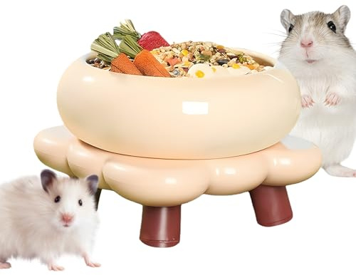 Zyntora Gamelle à eau pour hamster - Résistant à la mastication - Récipient de bain en céramique pour hamster - Pour petits animaux, gerbilles, dégus, furets, écureuils, chinchillas, hérissons