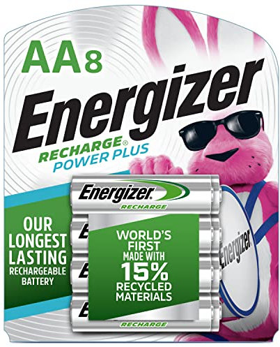 Energizer Rechargeable AA Batteries, Recharge Power Plus Double A Battery Pre-Charged, 8 Count