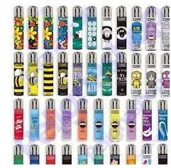 48 Accendini CLIPPER Misti da collezione-48 grafiche diverse (24 large e 24 micro)