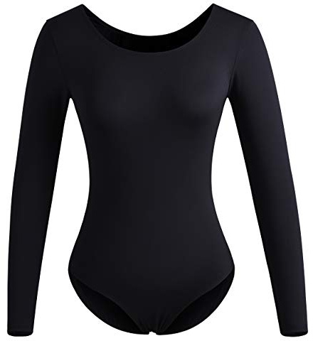 DANSHOW Women Long Sleeve Dance leotards for Ballet Adult lady Train top(4028-S-06)