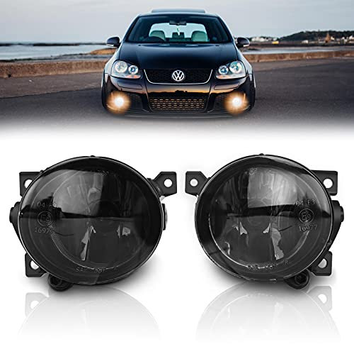 TangMiGe Nebelscheinwerfer für Volkswagen GTI Golf V/5 Jetta III/3 Scirocco Up Amarok, (VW 1K1 1K5 1K2 137 138), SEAT Mii KF1, Skoda Citigo, 10/2003-04/2017, HB4, 1 Paar, Schwarz Smoke Objektiv