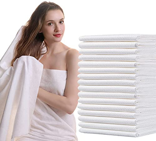 rngwaper 25pcs Einweg Duschtücher, Einweg Badetücher aus Vliesstoffe Tragbar Einweg-Handtücher für Reisen, Hotel, Ausflug, Camping (70 x 140cm)