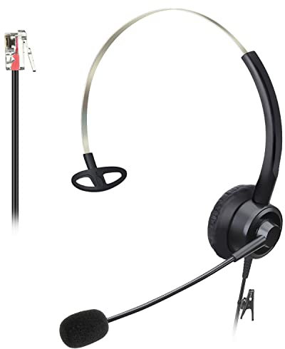 Callez Phone Headsets for Office Phones RJ9 with Noise Cancelling Mic, Mono Telephone Headset Hands Free Compatible with Cisco 7940 7942 6921 7821 7971 8841 8845 8861 7931G 7941G Landline IP Phones