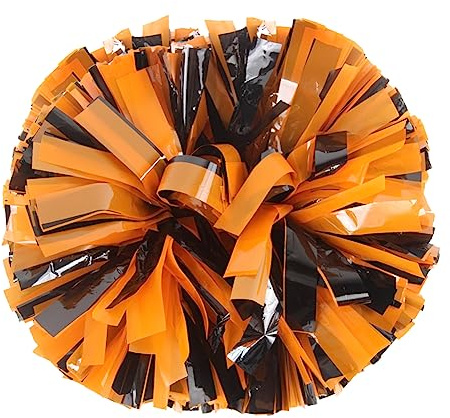 Lovecheer Pompons, Cheerleading, Orange und Schwarz, Cheer, Pompons, Teamgeist, Basketball, Hockey, Baseball, Sportveranstaltungen, Halloween, Party, Anfeuern, 2 Stück