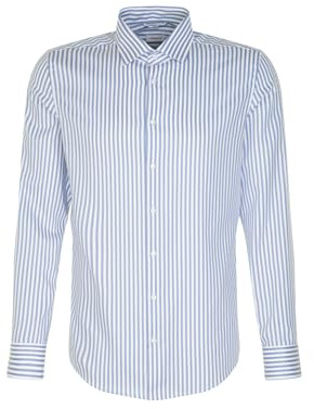Seidensticker Herren Slim Fit Langarm Hemd, Mittelblau, 42 EU