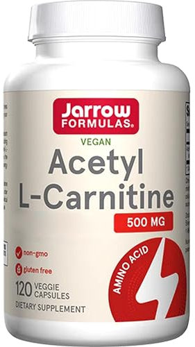 Jarrow Formulas, Acetyl-L-Carnitine, 500mg, hochdosiert, 120 vegane Kapseln, Laborgeprüft, Glutenfrei, Vegetarisch, Sojafrei, Ohne Gentechnik