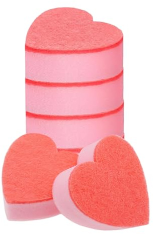 HIASTRA Heart Shaped Non-Scratch Scrub Sponge, Dual-Sided Cleaning Kitchen Sponge and Scrubber for Washing Dishes, Pots & Pans and Household Cleaning Supplies, 6 Scrubbing Sponges