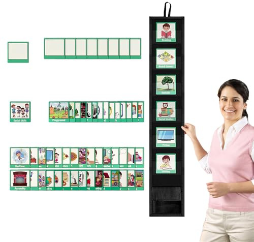 Emploi du temps visuel des enfantss - Tableau de poche pour les horaires de voyage, tableau de poche pour la classe | Calendrier des comportements quotidiens, tableau des horaires quotidiens des