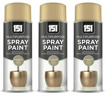 PEBBLE HUG Champagne Gold Metallic Gloss, DIY Projects, Including Wood, Metal, Plastic, Ensuring Long-Lasting, Versatile For Indoor And Outdoor Use, 400ml, (3 Pcs)